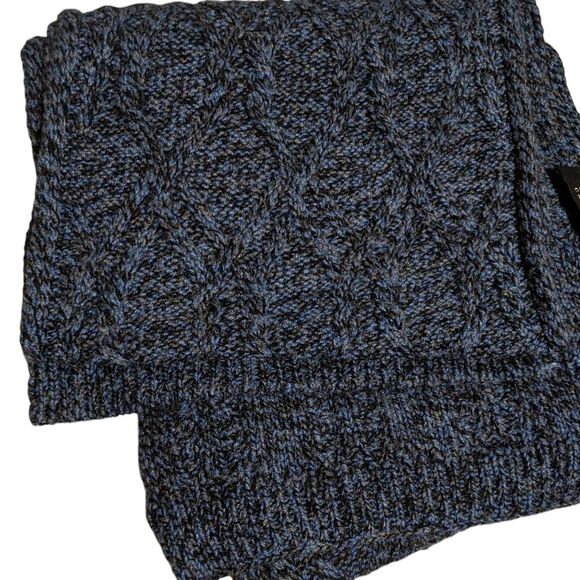 Forte wool cashmere blend knit scarf blu, black unisex - Picture 5 of 6